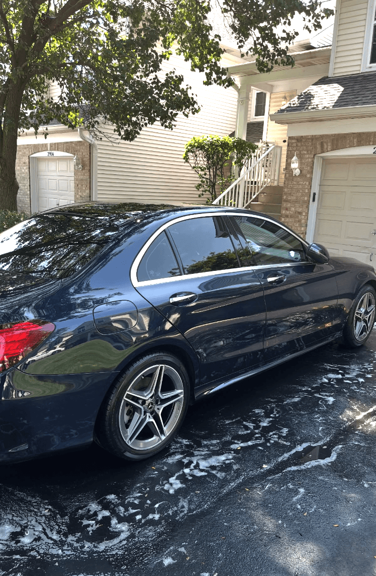 SmartShine detailing a Mercedes sedan on-site in Overland Park